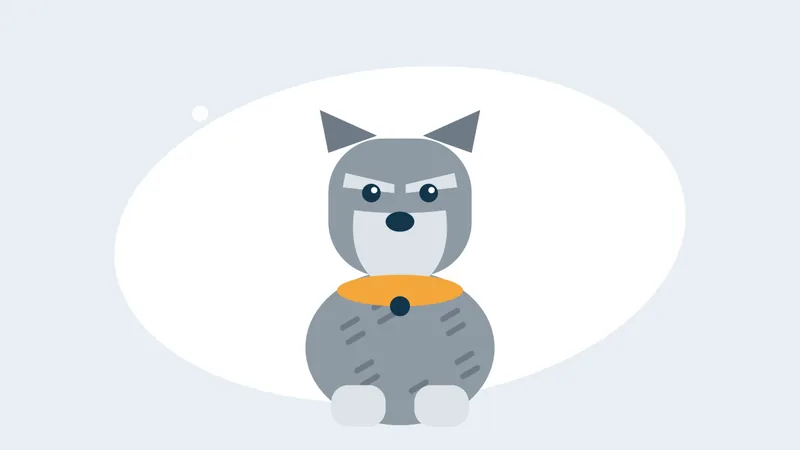 Illustration of a wire-coated dog like a Schnauzer with a beard and eyebrows